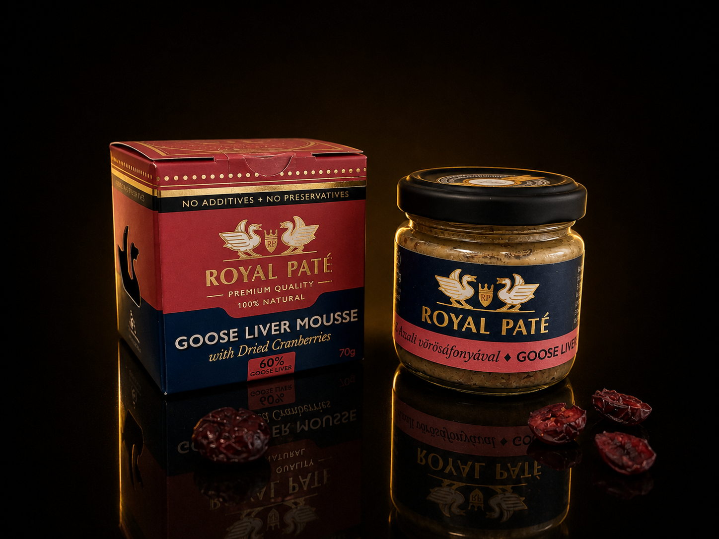 Premium Goose Liver Mousse with Dried Cranberries - Amber & Truffle Artisanal Selection